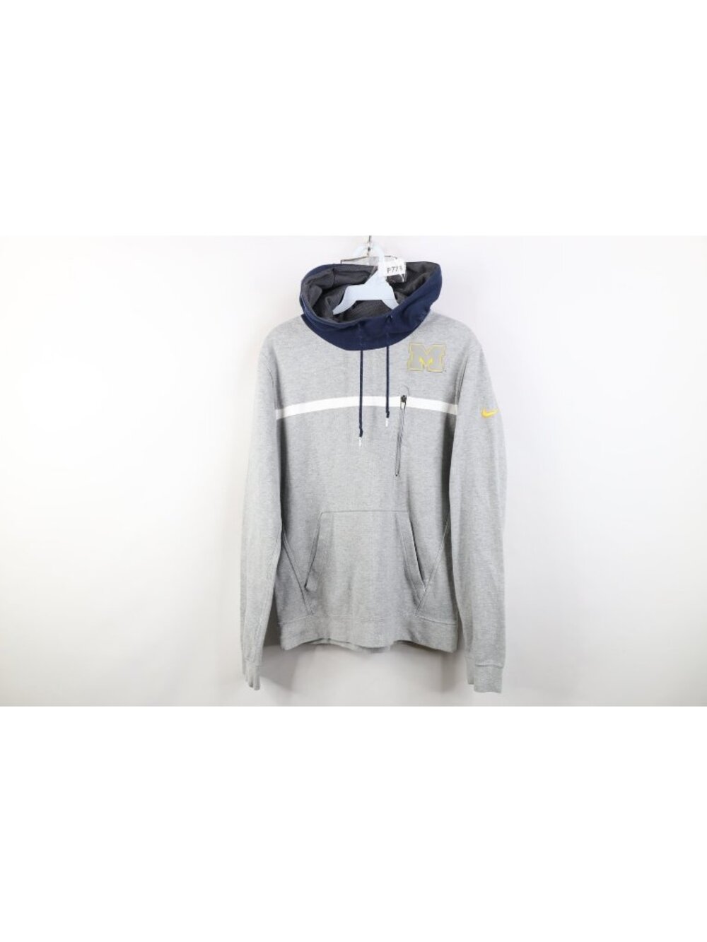 Nike Mens Small Reflective Block M University of Michigan Hoodie Sweatshirt Gray - Picture 1 of 16